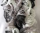 S014 Black & White Ruffle Scarf, Sashay or Garland