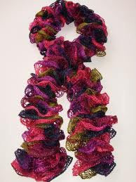 S016 Red, Pink, Black and Brown Scarf, Sashay or Garland