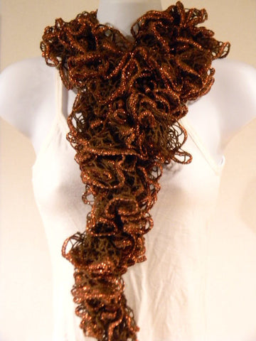 #121 Brown & Rust with gold trim sequins  (various lengths)