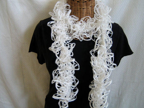 S013C White Scarf, Sashay or Garland